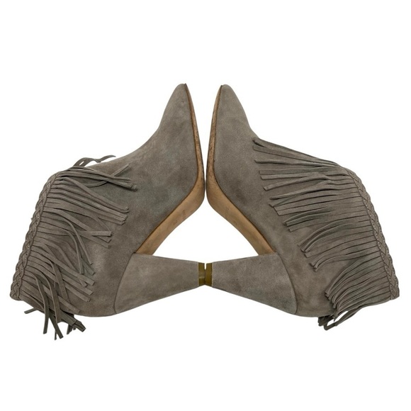 Anine Bing Irmelin Gray Suede Fringe Casual Booties Southwestern Boho Women’s 39 - Picture 11 of 15
